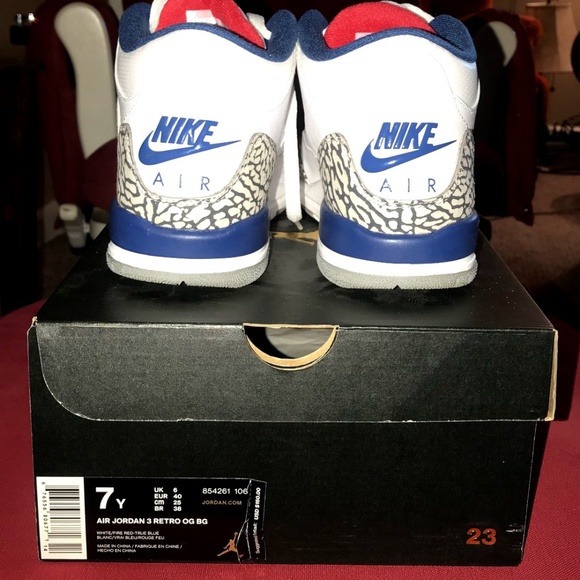 Jordan 3 Retro OG BG "True Blue 2016 Release" - Picture 3 of 4